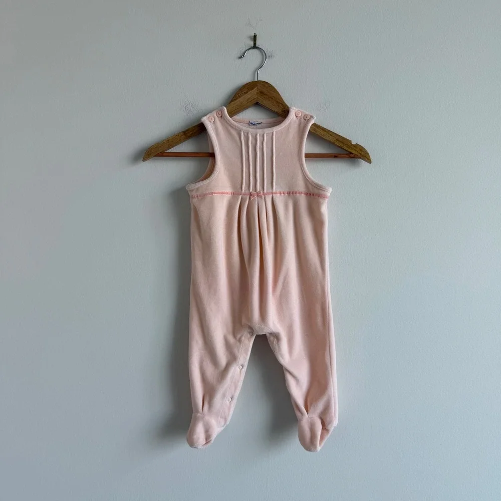 Vintage Light Pink Velveteen Pleated Jumper Size ‎ 18-24 Months